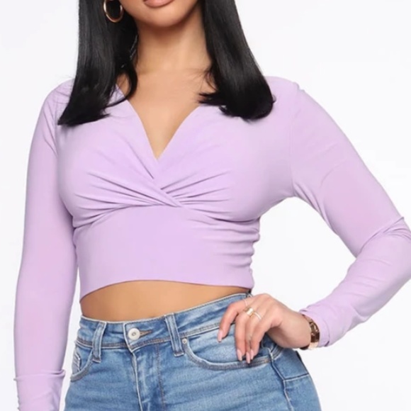 Fashion Nova Long sleeve crop top - Picture 2 of 4